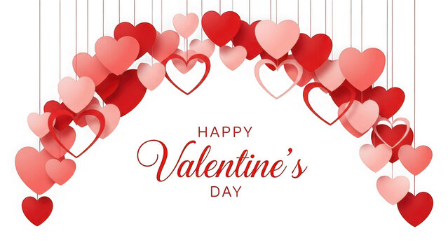 Celebrate love with a heart-shaped valentine's day greeting isolated on transparent background