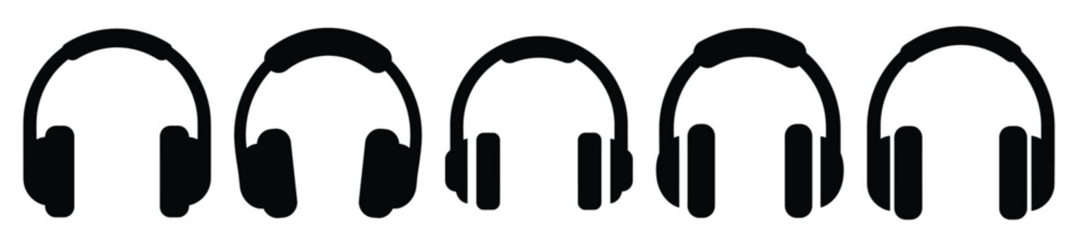 Isolated headphones audio on the white background.