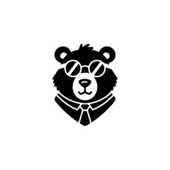 Stylish bear in business attire and trendy sunglasses