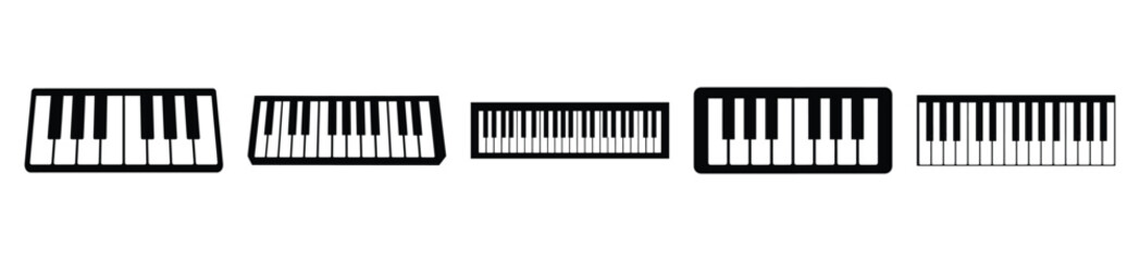 Isolated piano keyboard on the white background. © Pallobroy