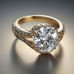  ring features a large center stone and diamond 