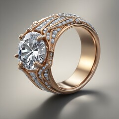  ring features a large center stone and diamond 