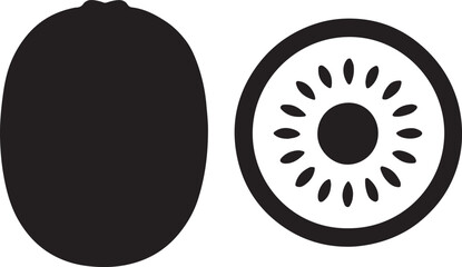Kiwi fruit and kiwi fruit slice icons