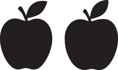 A fresh, ripe red apple vector illustration natural food design icon