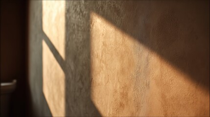 光が差し込む室内の壁の様子