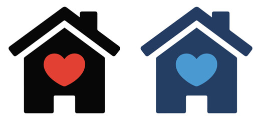 Fototapeta premium stay home heart care icon