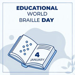 World Braille Day Educational Poster with Braille Book &ndash; 4 January