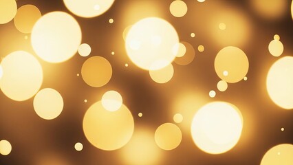 A cluster of illuminated golden orbs against a warm brown background with varying sizes and intensity