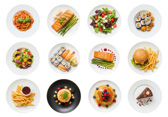 Fototapeta premium Food collage isolated on transparent background