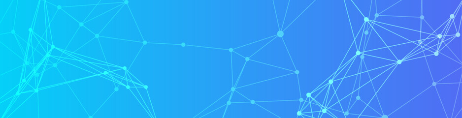 Abstract Network Connections on Blue Gradient  Technology Banner
