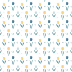 Tulip Floral Pattern seamless botanical pattern