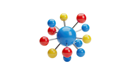 Colorful Molecule Model Isolated on White Background