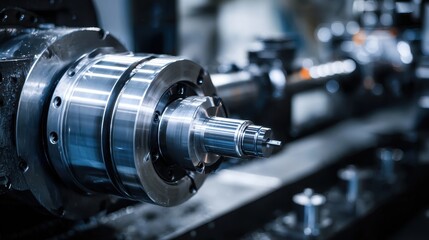 Machining process in a factory with modern equipment during daytime