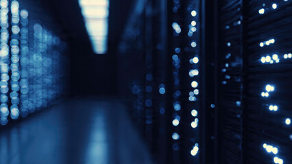 Data Center Servers in Dark Room