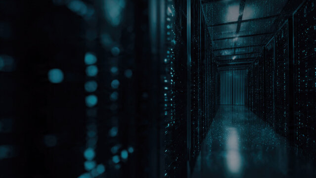 Data center server room illustration - Powered by Adobe