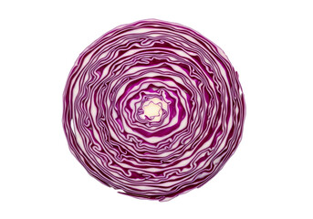 Vibrant red cabbage slice with intricate layers