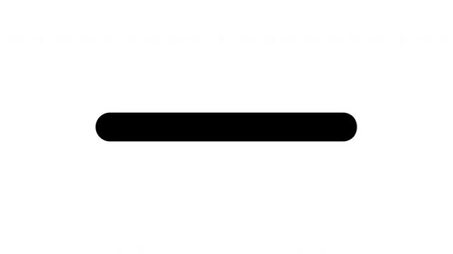 Progress bar animation, black loading bar animate on a white background, transparent background, 4k Video, no background