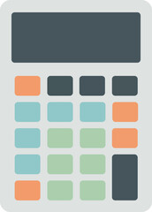 Calculator vector illustration with clean and simple design, ideal for finance, accounting, education, business, and math-related projects.