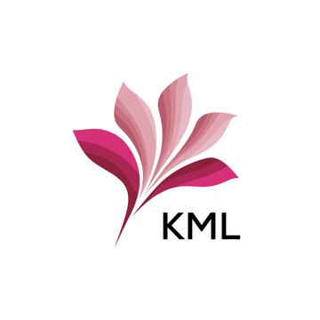  Modern Pink Leaf Logo Vector, KML Later Logo, Gradient Petal Logo Concept, Creative Minimal Nature Logo, floral, abstract, logo, leaf, petal, pink, gradient, 
