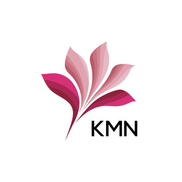  Modern Pink Leaf Logo Vector, KMN Later Logo, Gradient Petal Logo Concept, Creative Minimal Nature Logo, floral, abstract, logo, leaf, petal, pink, gradient, 
