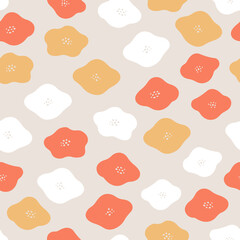 和柄の椿のシームレスパターン