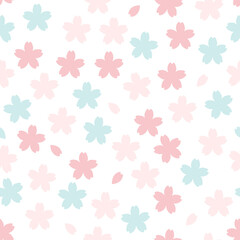 和柄の桜のシームレスパターン