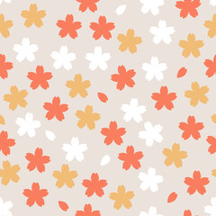 和柄の桜のシームレスパターン