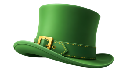 St patrick's day green leprechaun hat isolated on transparent background