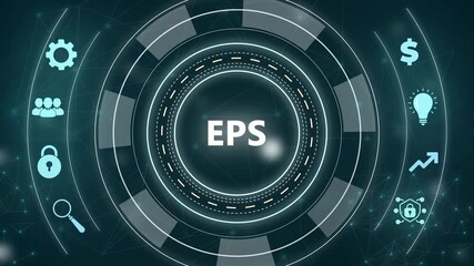 EPS Earnings Per Share Financial Concept with Icons and with gears finance - Powered by Adobe