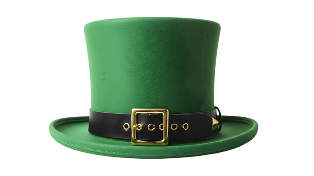 St patrick's day green top hat isolated on transparent background