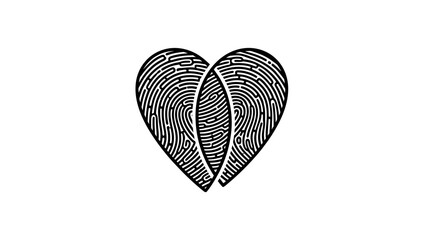 Fingerprint Heart Illustration Unique Design Element.