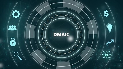 DMAIC, Six Sigma. Define, Measure, Analyse, Improve, Control. Standard quality control and lean manufacturing concept. - Powered by Adobe