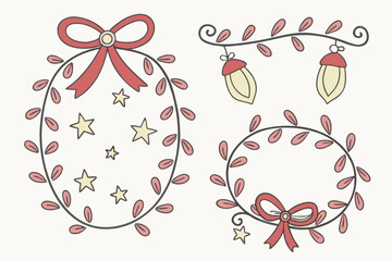 christmas card with red ribbon