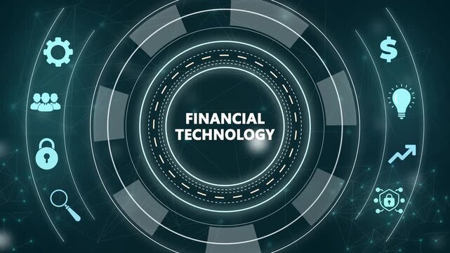 Fintech Financial technology digital money online banking business finance concept.