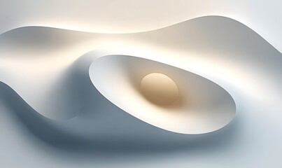 3D illustration of a glossy golden egg shape as a shiny round sphere or blank glass button with light reflection on an empty black or white background design element