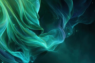 Ethereal turquoise and blue swirling fabric-like textures