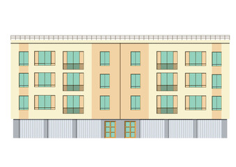 b&acirc;timent HLM &agrave; trois &eacute;tages