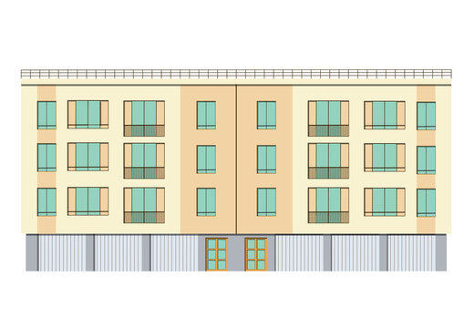 b&acirc;timent HLM &agrave; trois &eacute;tages