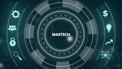 Martech marketing technology concept on virtual screen interface. Business, Technology, Internet and network concept. - Powered by Adobe