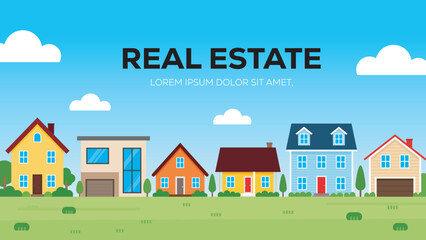 Real estate: various homes in a neighborhood