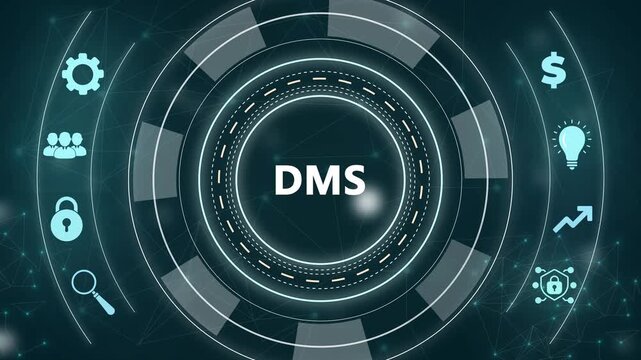 Document management DMS System Digital rights management. Business, Technology, Internet and network concept.