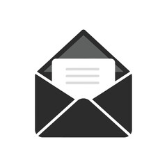 Envelope Icon Depicting Letter Inside for Mail Concept.