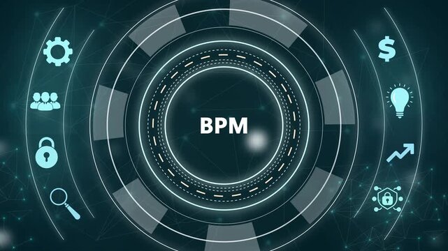 BPM Business process management system technology concept.