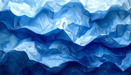 Abstract Blue Flowing Waves Texture Background with Liquid Silk Effect