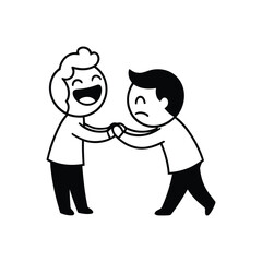 Two People Shaking Hands In Pair Interaction.