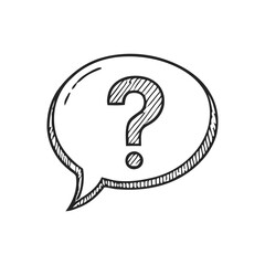 Question Mark Inside Speech Bubble Illustration.