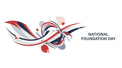 Obraz premium Abstract floral background with colorful flowers, illustration design for National Foundation Day