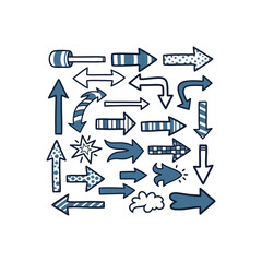 Doodle Arrows Collection Showing Multiple Direction Indicators.