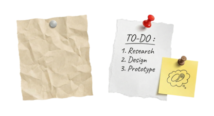 To-do list on sticky notes isolated on transparent background