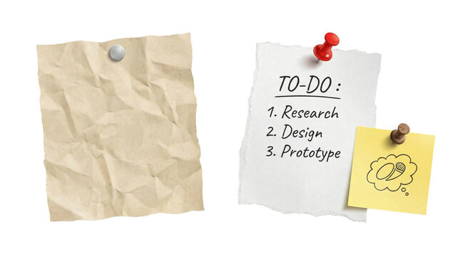 To-do list on sticky notes isolated on transparent background